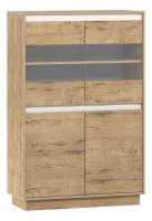 Virginia НМ 011.83 Шкаф для посуды Белый Скандинавский/Дуб Бунратти. Фото №1