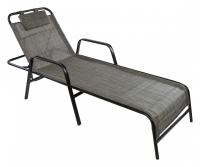 Шезлонг с регулируемой спинкой и подлокотниками ALANYA Черный фото Шезлонг с регулируемой спинкой и подлокотниками ALANYA Черный. Фото №1