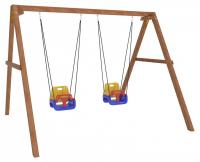 Качели детские Р911-2, коричневый. Фото №1