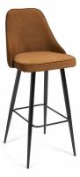 Стул барный KISH (mod. 714) ткань/металл, 50х57х110 см, высота до сиденья 78 см, коричневый barkhat 11/черный (поставляется по 2 шт). Фото №1