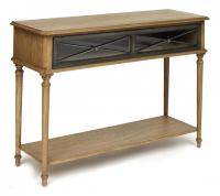 Консоль Secret De Maison AURORA ( mod. TAB 18-18) красное дерево/металл, 117х40х80см, античный дуб, ткань кремовая