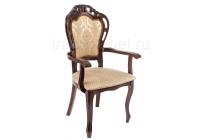 Стул деревянный Bronte вишня с патиной /  бежевый. Фото №1