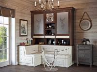 Кухонный угловой диван с буфетом Благо Б 7.4-2 Карамель/Орех Кухонный угловой диван с буфетом Благо Б 7.4-2 Карамель/Орех