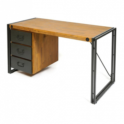 Стол письменный Secret De Maison CITY ( mod. CTY L09-3D ) металл/дерево акация, 140х60х74см, коричневый дым (smoke brown B034). Фото №2