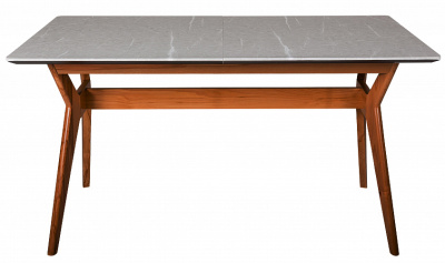 Стол Нарвик раскладной 140-180 ОРЕХ-Мрамор Бьянко. Фото