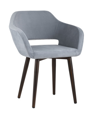 Стул с подлокотниками Саймон велюр серый фото Стул с подлокотниками Саймон велюр серый. Фото №2