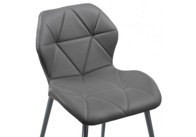Стул Вальд экокожа серый / серый глянец. Фото