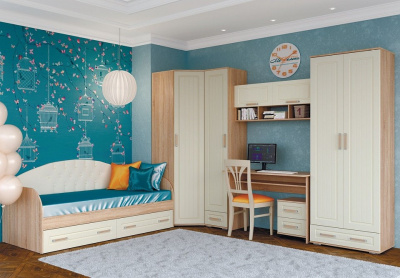 Полка комбинированная Маркиза,древесина коричневая светлая дуб. Фото