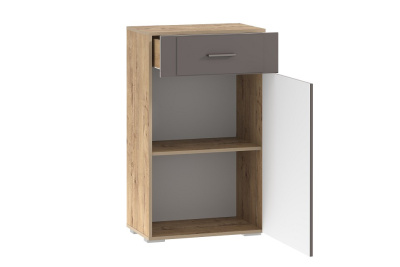 Тумба для обуви Livorno НМ 040.65 (фасад правый), Софт Графит, Дуб Бунратти. Фото №2