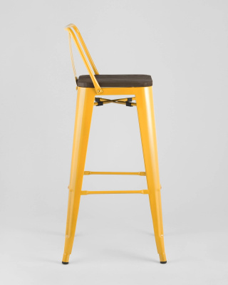 Стул барный TOLIX WOOD со спинкой желтый. Фото №5