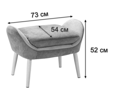 Банкетка-скамейка АРТ ДЕКО велюр бежевый сталь золото. Фото