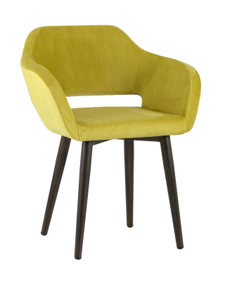 Стул с подлокотниками Саймон велюр золотистый. Фото №2