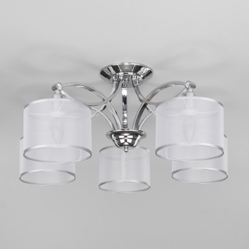 Потолочная люстра Eurosvet Fabiola 60109/5 хром фото Потолочная люстра Eurosvet Fabiola 60109/5 хром. Фото №1