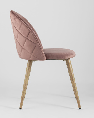 Стул Лион велюр с ромбами розовый. Фото