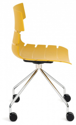 Стул офисный HANSEN (mod. 606-1) пластик/металл, 50х51х81 см, высота до сиденья 45 см, оранжевый/хром (поставляется по 2 шт). Фото