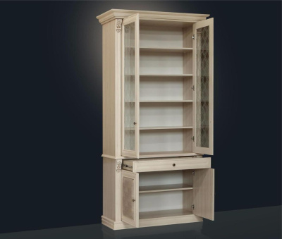 Шкаф для книг 2-х ств. с зеркалом и стеклянными полками Б5.15-6. Фото №2