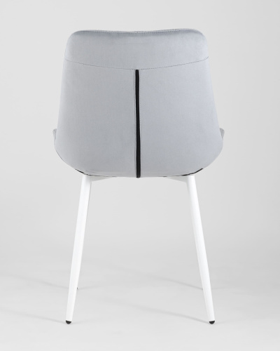 Стул Флекс велюр светло-серый белые ножки. Фото №6