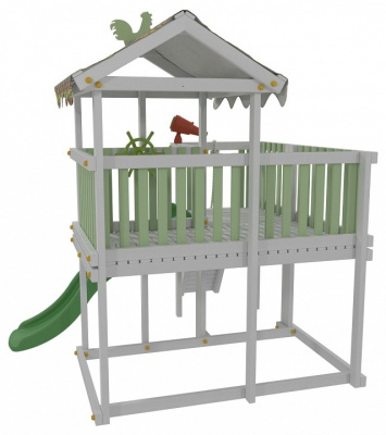 Комплекс игровой ДК4Б, бирюзовый, серый. Фото