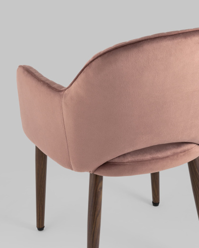 Стул Венера Хани велюр пыльно-розовый ножки дерево фото Стул Венера Хани велюр пыльно-розовый ножки дерево. Фото №8