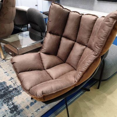 Дизайнерское кресло HUSK DC-1565F коричневое (BROWN). Фото №4