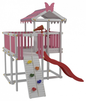 Комплекс игровой ДК4Р, розовый, серый. Фото