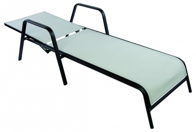 Шезлонг с регулируемой спинкой и подлокотниками NEAPOL Черный фото Шезлонг с регулируемой спинкой и подлокотниками NEAPOL Черный. Фото №2