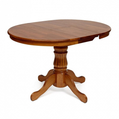 Стол NAVARRESE (mod. E-R36R+12AV NMO-2B) дерево гевея/мдф, D90+30x76см, rustic oak (дуб). Фото