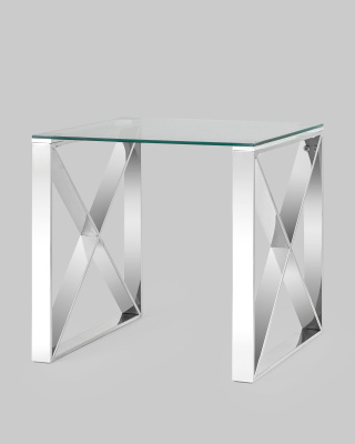 Журнальный стол 55*55 КРОСС серебро фото Журнальный стол 55*55 КРОСС серебро. Фото №3