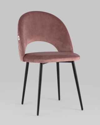 Стул Меган велюр с ромбами пыльно-розовый. Фото