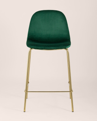 Стул полубарный Валенсия велюр зеленый золотые ножки. Фото №5