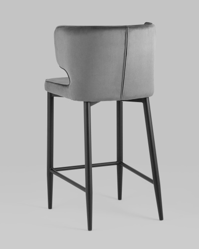 Стул полубарный Матео велюр серый. Фото №7