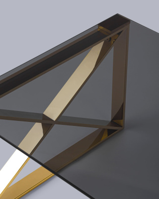 Журнальный стол 120*60 КРОСС золото стекло smoke фото Журнальный стол 120*60 КРОСС золото стекло smoke. Фото №5