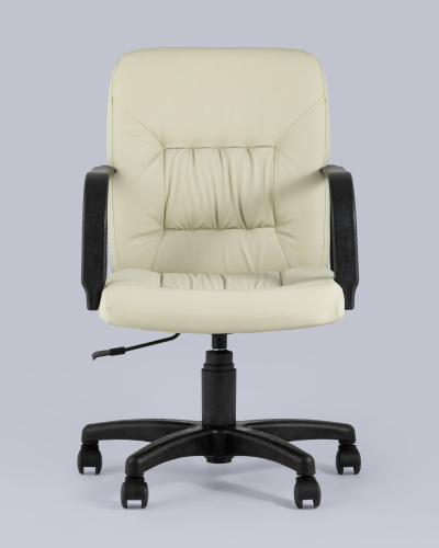 Кресло офисное Марк экокожа кремовый. Фото №5