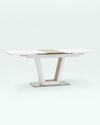 Стол обеденный Атланта раскладной 160-200*90 глянцевый белый. Фото