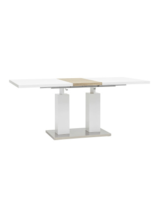 Стол обеденный Сиэтл раскладной 140-180*90 глянцевый белый. Фото