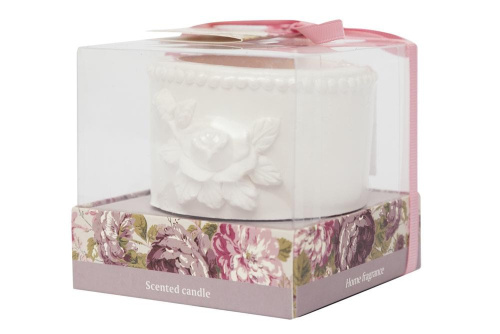 Керамический подсвечник с ароматической свечой Secret De Maison Flower Garden (mod. TFP 118GF) (Белый). Фото №1