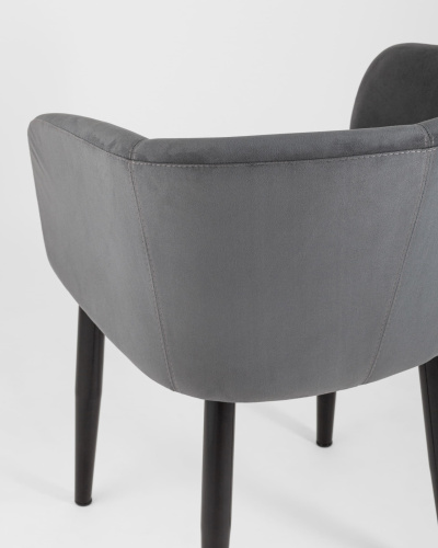 Кресло Ральф велюр тёмно-серый. Фото №8