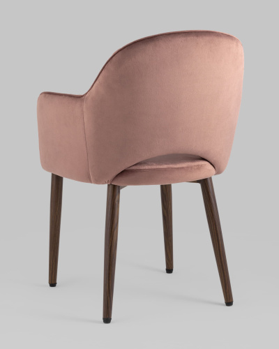 Стул Венера Хани велюр пыльно-розовый ножки дерево фото Стул Венера Хани велюр пыльно-розовый ножки дерево. Фото №7