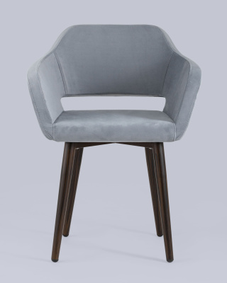 Стул с подлокотниками Саймон велюр серый фото Стул с подлокотниками Саймон велюр серый. Фото №5