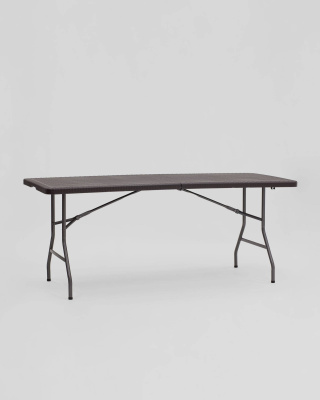 Стол складной чемодан пластиковый Кейт 180 коричневый. Фото №3