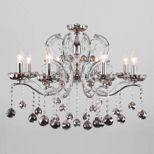 Подвесная люстра Eurosvet Brezza 10107/8 хром/дымчатый хрусталь Strotskis фото Подвесная люстра Eurosvet Brezza 10107/8 хром/дымчатый хрусталь Strotskis. Фото №1