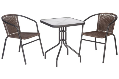 Комплект садовый "Бистро" BISTRO с квадратным столом фото Комплект садовый "Бистро" BISTRO с квадратным столом. Фото №2