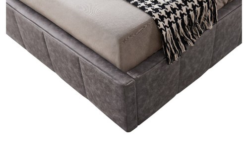 Кровать HUSK 8705 темно-бежевая с ящиком для белья. Фото №10